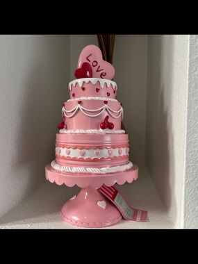 Pink Decorative Love Cake Stand Centerpiece